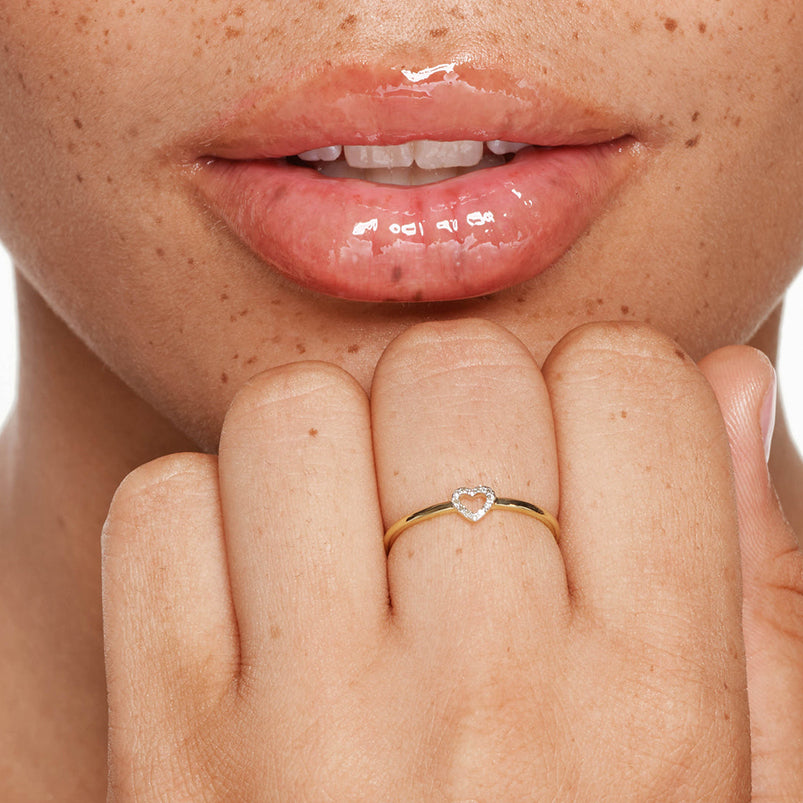 Pave Diamond Open Heart