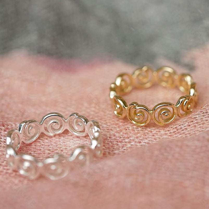 Spiral Band Rings