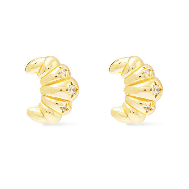 Croissant Gold Stud