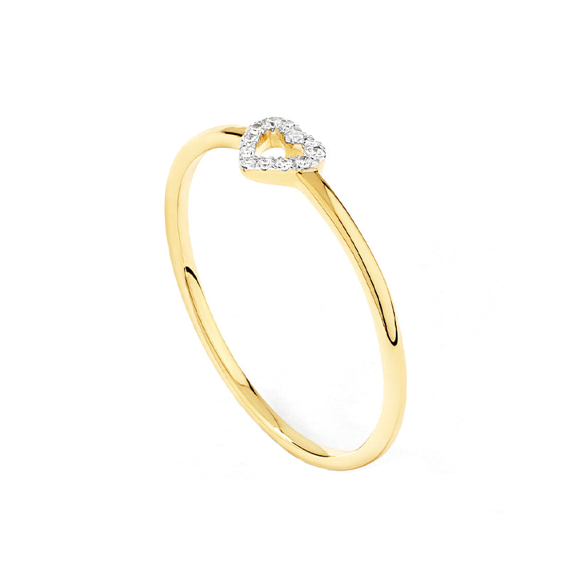 Pave Diamond Open Heart