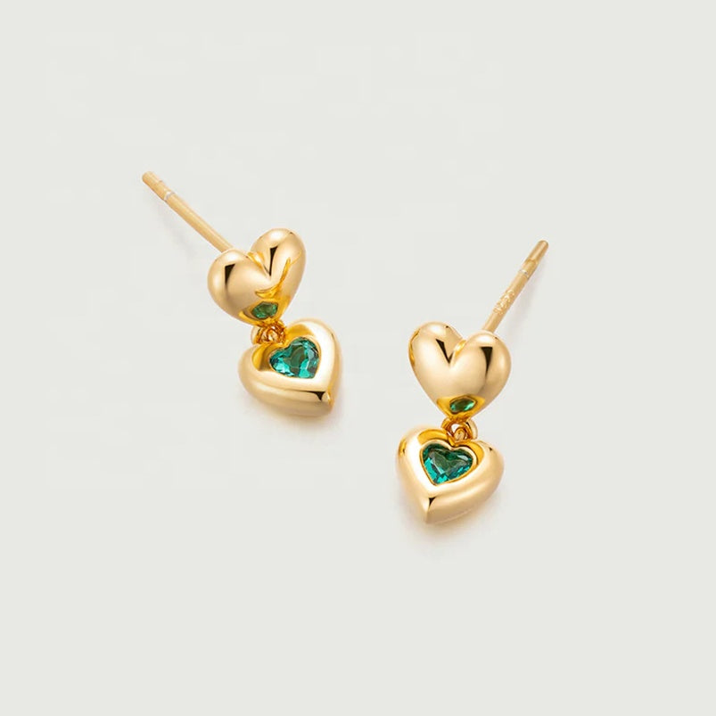 Emerald Double Heart