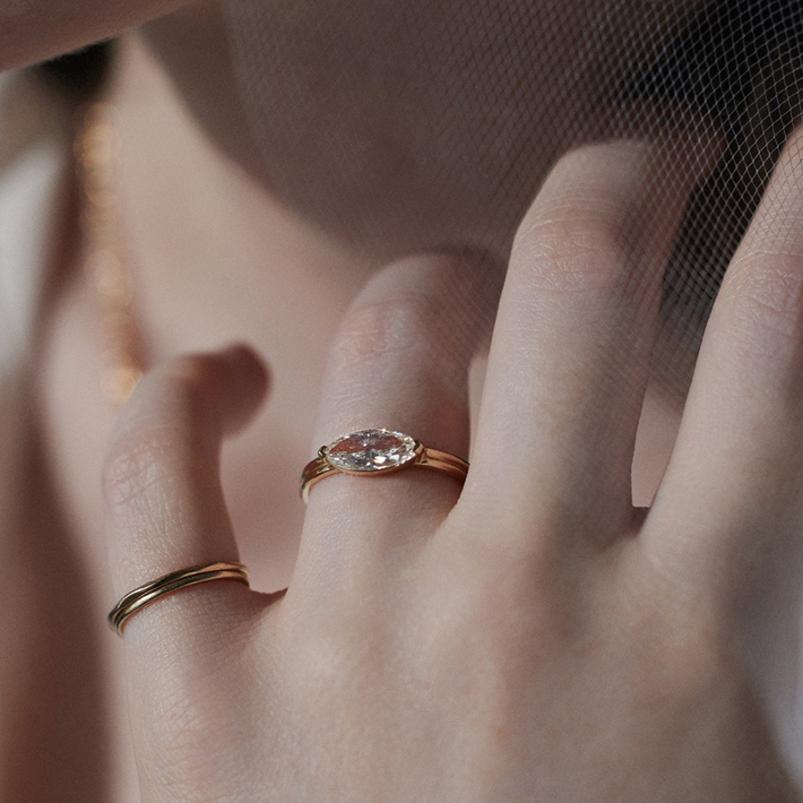 Stacked Stone Zircon Band Ring