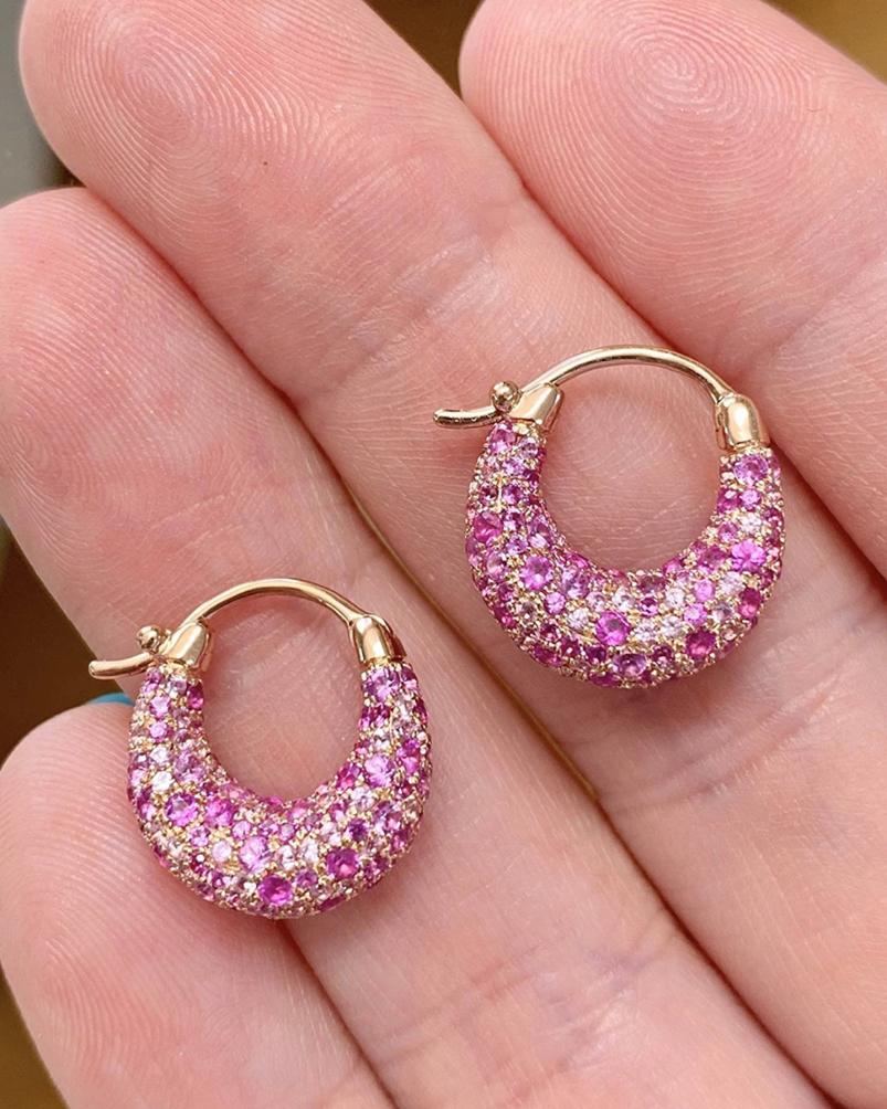 Sugar Dipped Sapphire Hoops