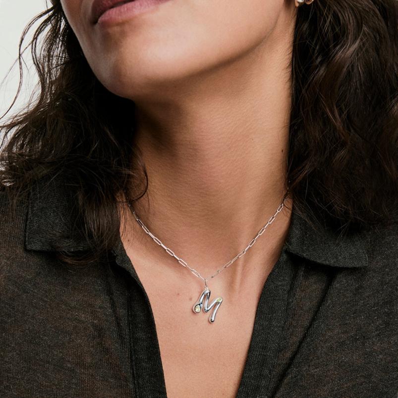 Dome Liquid Letter Pendant